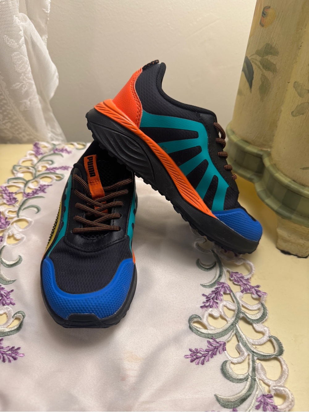 PUMA Kids Excursion PS Alternate Closure Sneakers Blue Black Orange Size 12C